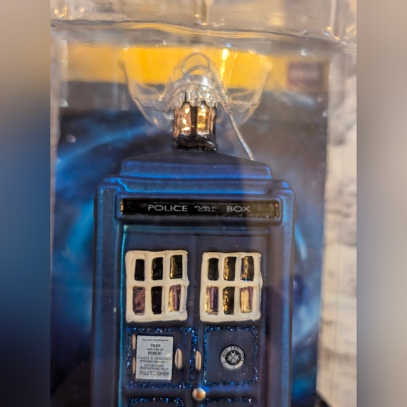 Doctor Who TARDIS Christmas Ornament Hand-Crafted Glass BBC Kurt S. Adler - Picture 3 of 5